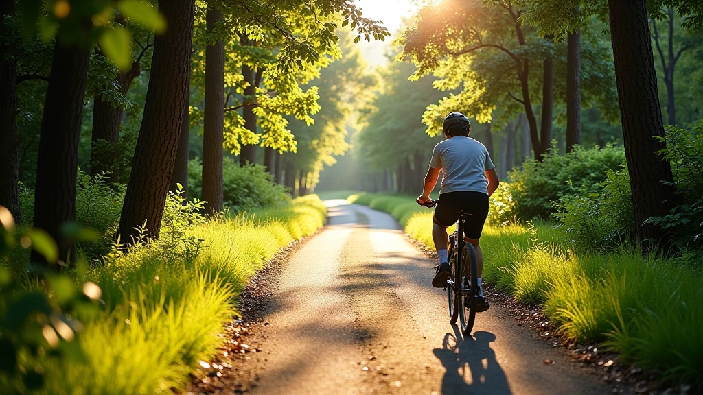 Sendero forestal con ciclovía bien mantenida en las sierras
